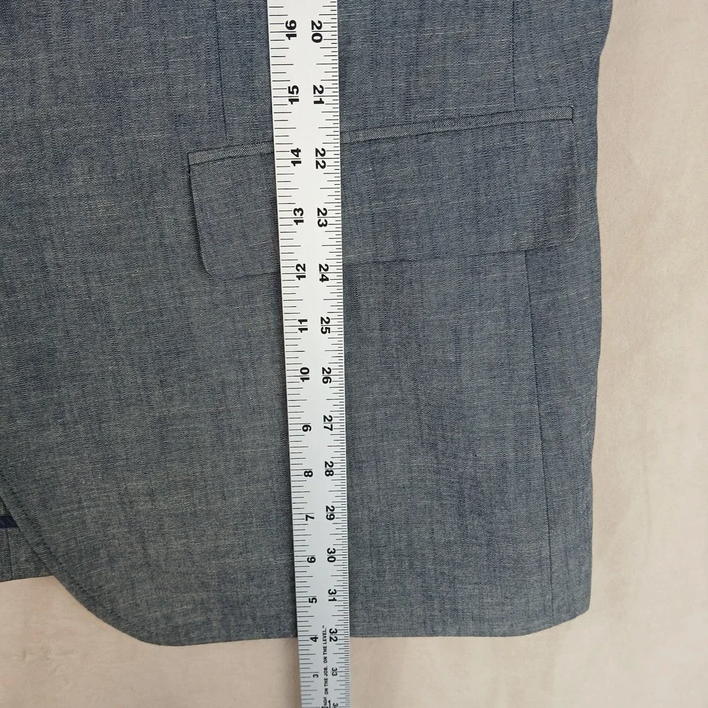 Tasso Elba‎ XL 46L Mens Blazer Sport Coat Chambray Unstructured Blue 23x32